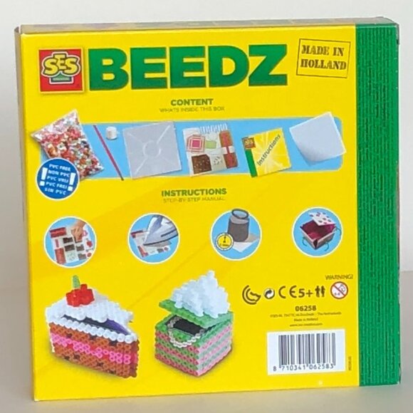 New in Box SES  Iron on Beads Beedz 3D Cake Boxes 1800 Pcs w/Accessories Age 5+ - Picture 9 of 16